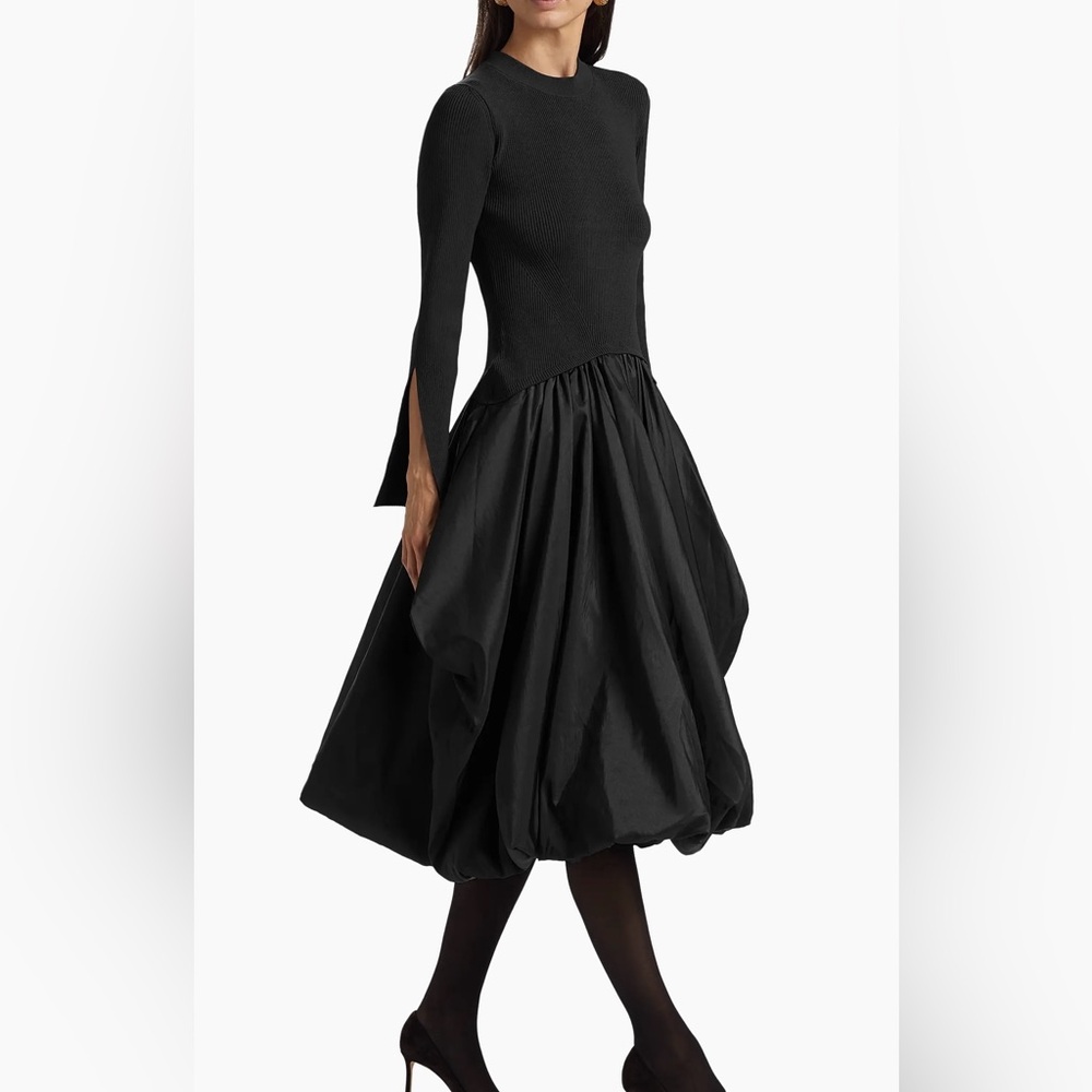 SIMKHAI Kenlie Satin And Jersey Dress